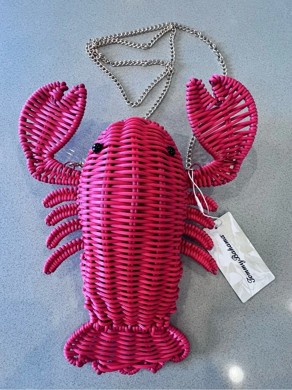 NWT Tommy Bahama Viral Red Lobster Woven Wicker Crossbody Clutch Purse